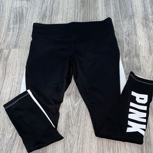 Black and White PINK leggings size large